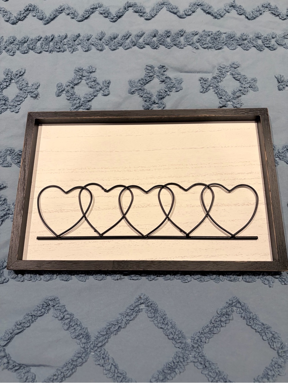 Black White Heart Wire Photo Collage Frame Rustic Farmhouse Decor 14x9